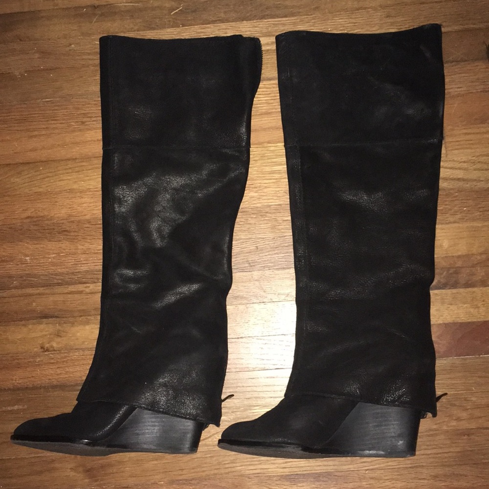 Black Wedge Boots
